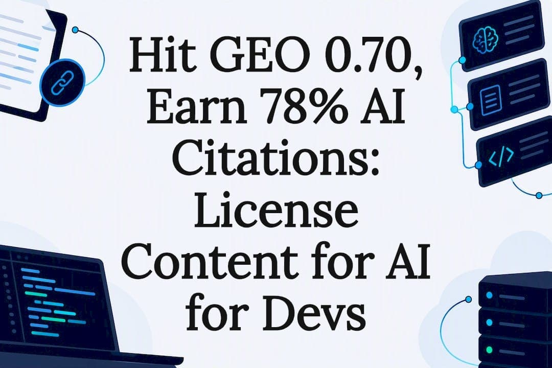 Hit GEO 0.70, Earn 78% AI Citations: License Content for AI for Devs