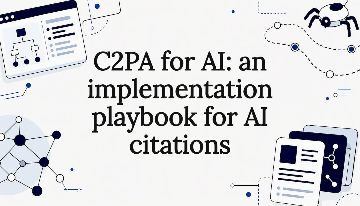 Decorative AI and schema editorial illustration