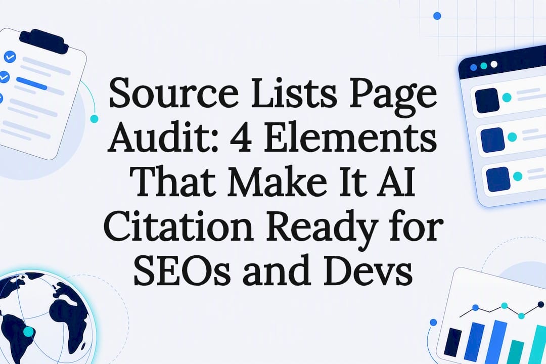 Dark title card showing source list audit concept